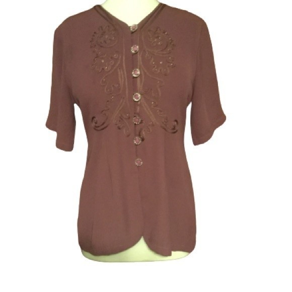 Dior Vintage Detailed Button up Blouse L - Picture 1 of 6